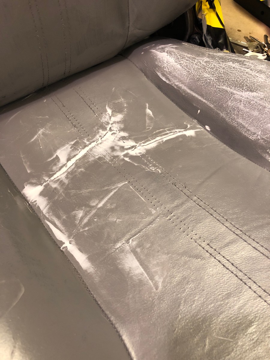 Cracks filled with leather filler