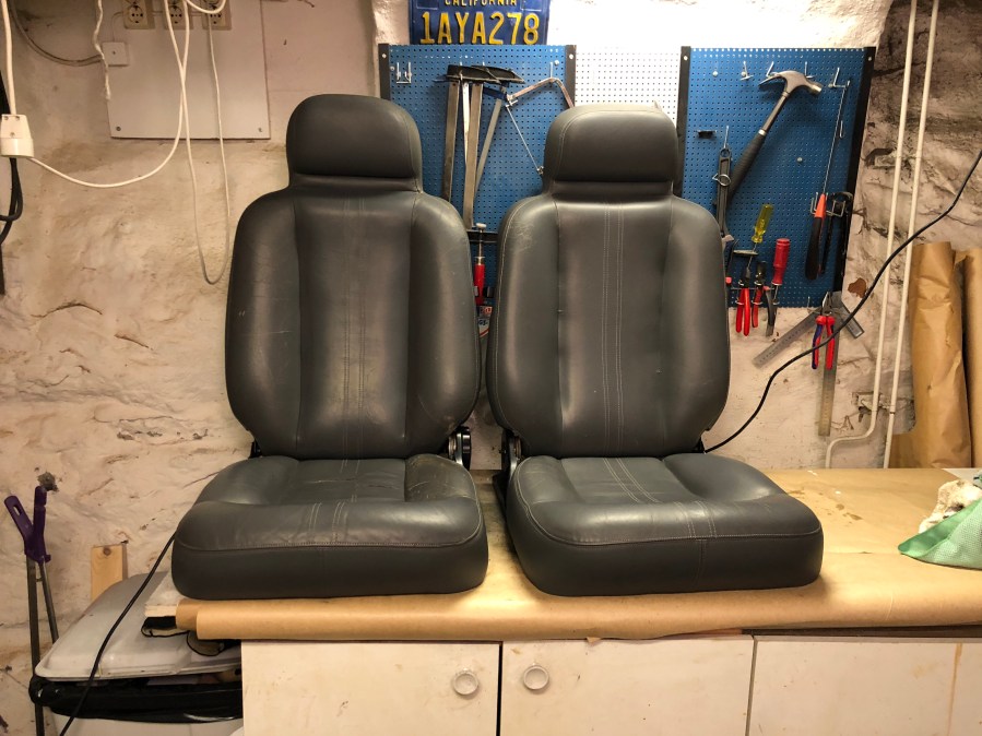 glued rips in drivers side seat